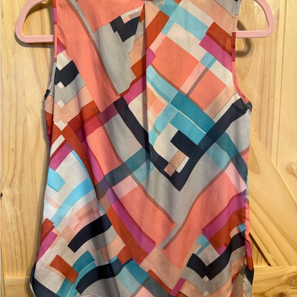 Liz Claiborne Multicolor Geometric sleeveless Blouse - Picture 6 of 6